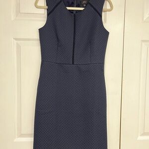 J. Crew Textured Navy Midi Dress NWOT